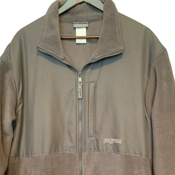 New Mens JanSport Gray Polar Fleece Jacket Size XL Windbreaker - Picture 8 of 9
